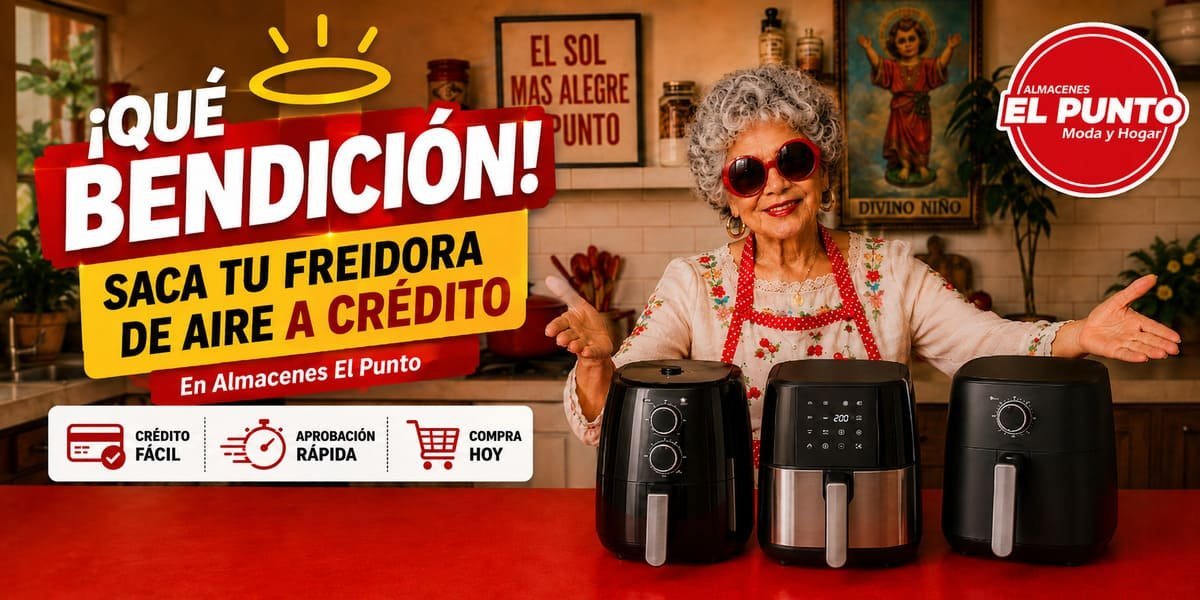 Clienta de Almacenes El Punto con su compra a crédito